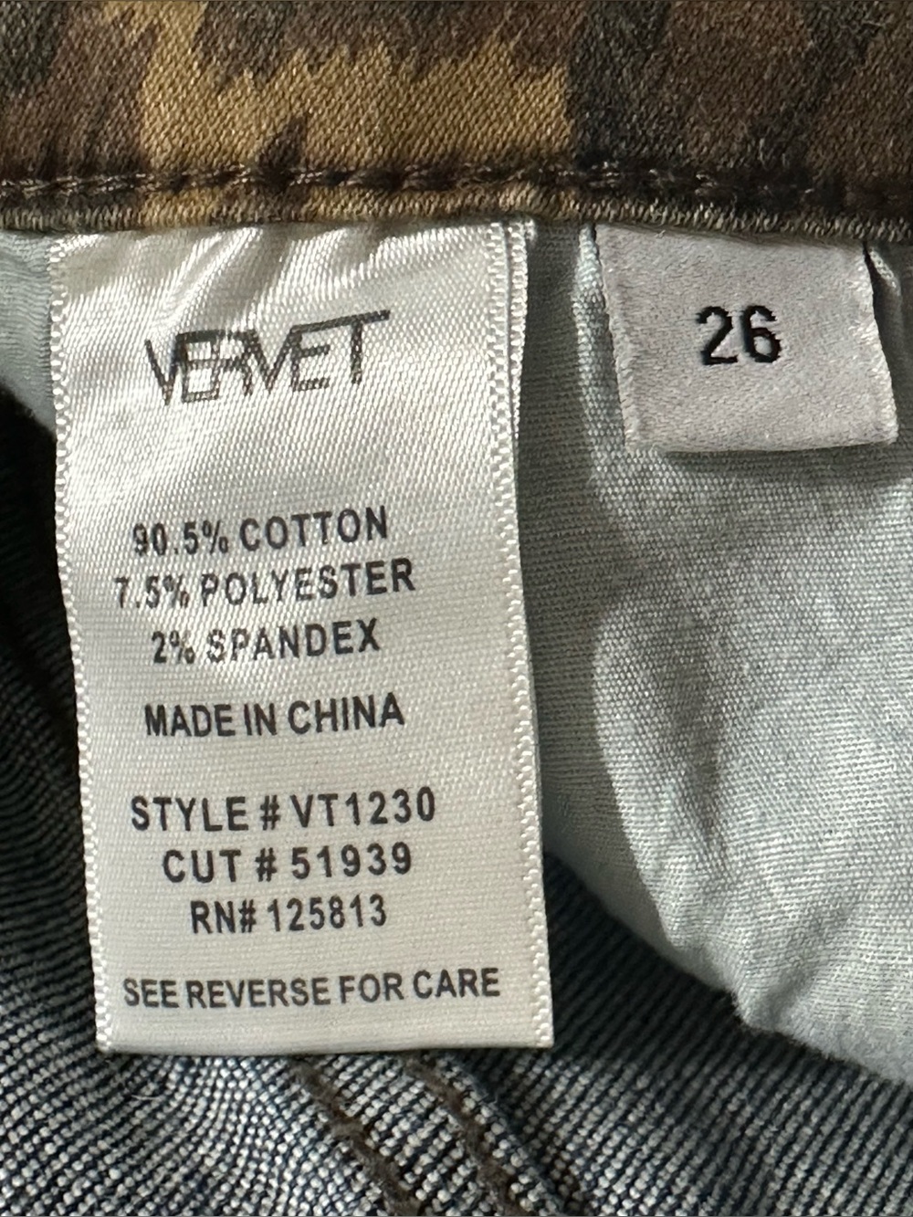 Vervet Flare Jeans Leopard Slit Size 26 - Picture 11 of 13